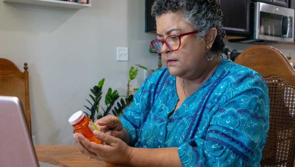 person taking their medication for schizophrenia