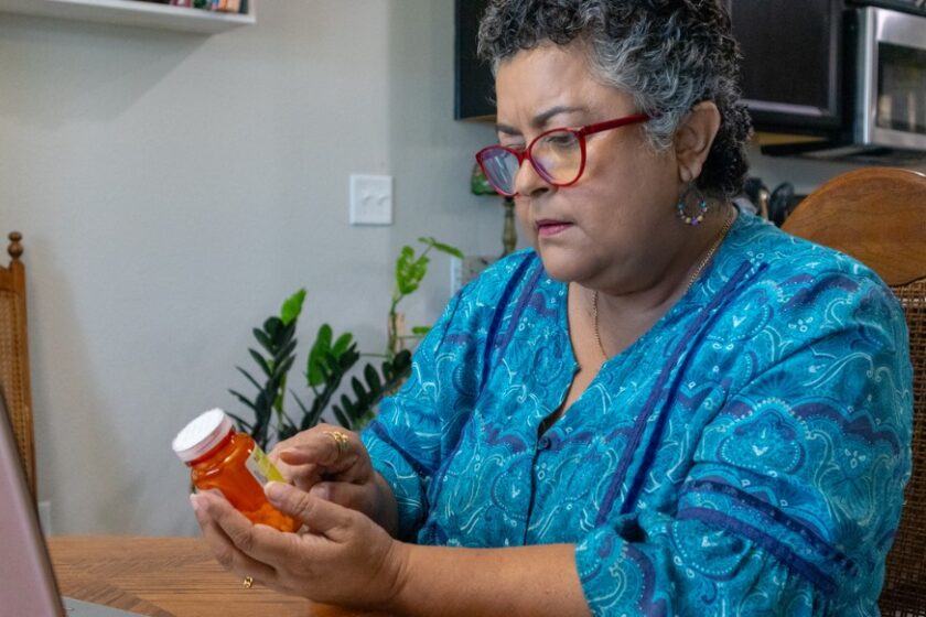 person taking their medication for schizophrenia